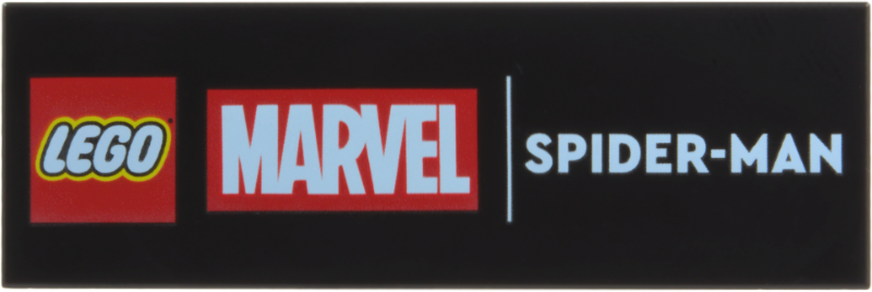Tile 2 x 6 with LEGO Marvel Logo and White 'SPIDER-MAN' Pattern