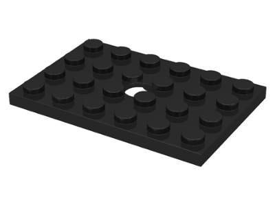 1x Plaque plate 4x6 6x4 hole trou 709 Black/Noir/Schwarz Lego 