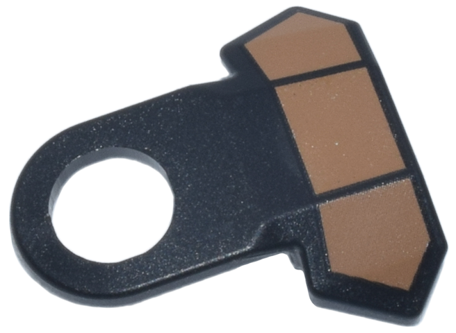 Minifigure Armor Pauldron Plastic Angled with Medium Nougat Panels Pattern