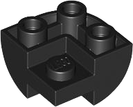 Slope, Curved, Inverted 2 x 2 Corner with Recessed Stud