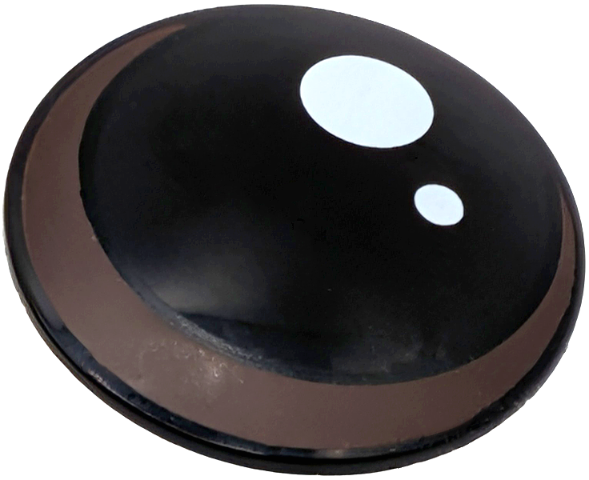 Minifigure, Shield Circular / Round Convex Face with Dark Brown Iris and White Glints Pattern (SW Grogu Eye)