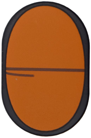 Tile, Round 2 x 3 Oval with Orange Eye Closed with Lines Pattern