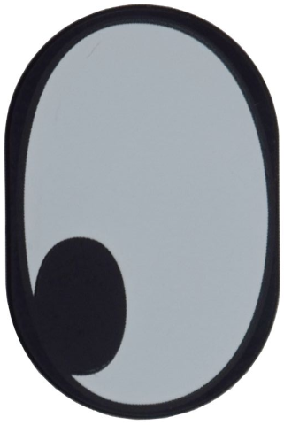 Tile, Round 2 x 3 Oval with White Eye with Pupil Corner Pattern Model Left Side