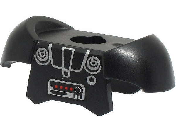 Minifigure Armor Breastplate with Shoulder Pads and 2 Back Studs with SW Dark Trooper Silver Lines and Red Squares Pattern