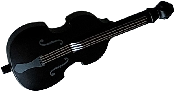 Minifigure, Utensil Musical Instrument, Double Bass with Light Bluish Gray Tailpiece and F Holes and Silver Strings Pattern