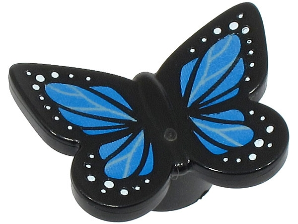 Butterfly with Stud Holder with Blue Wings and White Spots Pattern