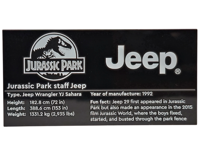 Tile 4 x 8 with Jurassic Park staff Jeep Pattern