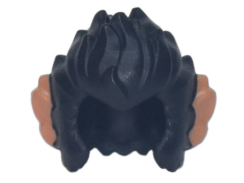 Minifigure, Hair and Sideburns, Swept Back and Spiked with 6 Nougat Ears Pattern