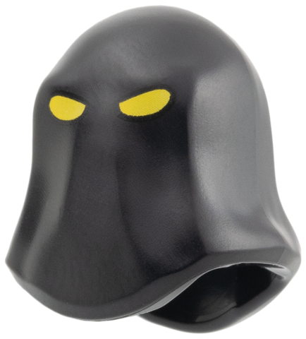 Minifigure, Headgear Hood Mask with Yellow Eye Holes Pattern