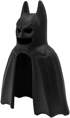 Minifigure, Headgear Head Cover, Cowl with Pointed Ears, Straight Cape - Flexible Rubber