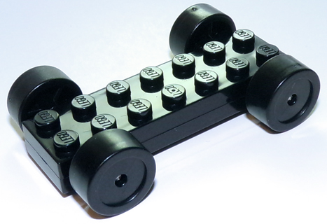 Vehicle, Base Fast Food Racer 2 x 7 x 2/3 with Black Wheels, Slicks