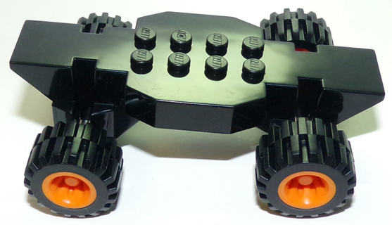 Vehicle, Base Fast Food Racer 4 x 10 Lifted with Orange Wheels and Black Tires