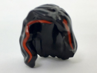 Minifigure, Hair Female Mid-Length with Part over Right Shoulder with Red Highlights Pattern