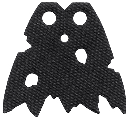 Minifigure Cape Cloth, Holes and Tattered Edges - Traditional Starched Fabric, Angled Top Notch (Undetermined Type)