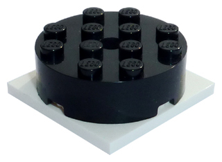 Turntable 4 x 4 x 1 1/3 with White Square Base, Locking (87081 / 61485)