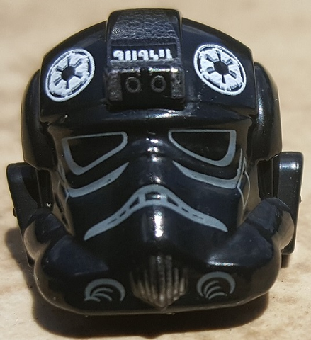 Minifigure, Headgear Helmet SW Stormtrooper Type 2, TIE Fighter Pilot Pattern 3