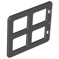 Duplo Door / Window Pane 1 x 4 x 3 with 4 Same Size Panes Square Corners