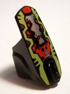 Hero Factory Armor with Ball Joint Socket - Size 6 with Lime, Red and Silver Pattern (Scorpio)