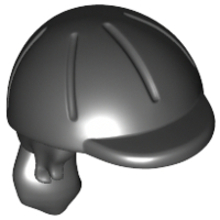 Mini Doll, Hair Combo, Hair with Hat, Long Ponytail, Side Bangs, Hole in Back with Molded Black Horse Riding Helmet Pattern