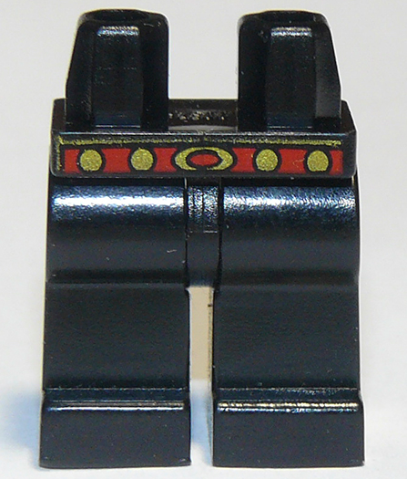 Hips and Legs with Red Belt with Gold Buckle and Dots Pattern