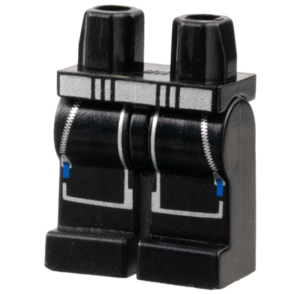 Hips and Legs with Alpha Team Arctic Silver Zippers and Blue Pulls, No Straps Pattern