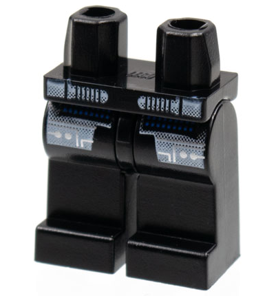 Hips and Legs with Alpha Team Arctic Silver and Blue Circuitry Pattern