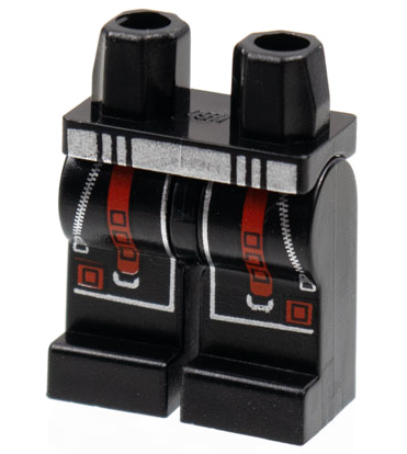 Hips and Legs with Alpha Team Arctic Silver Belt and Zippers, Red Straps Pattern