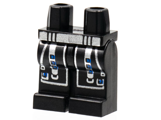 Hips and Legs with Alpha Team Arctic Silver Belt and Zippers, Blue on Straps Pattern