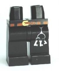 Hips and Legs with Silver Keys and Brown Belt with Gold Buckle Pattern