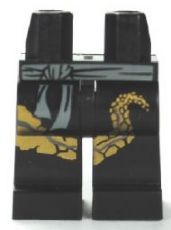 Hips and Legs with Dark Bluish Gray Sash with Knot and Gold Dragon Tail Pattern