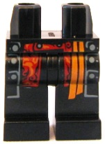 Hips and Legs with Side Buttons and Red and Orange Vest and Sash Pattern