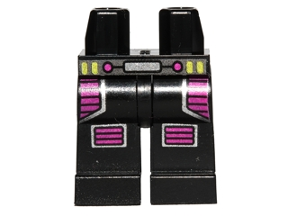 Hips and Legs with Dark Pink Leg Protection and Knee Pads, Silver Belt Pattern