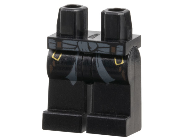 Hips and Legs with Dark Bluish Gray Sash, Dark Brown Straps with Gold Buckles Pattern