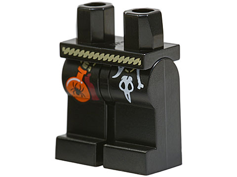 Hips and Legs with White Belt, Skull and Bottle with Spider Pattern