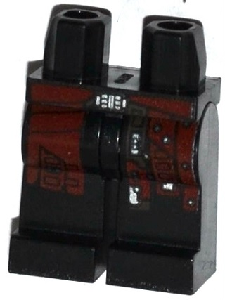 Hips and Legs with Belt and Dark Red Coat with Silver Rivets Pattern