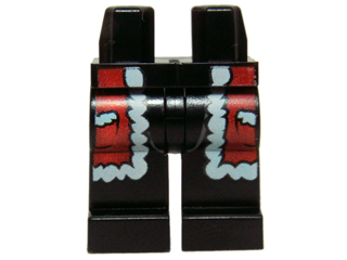 Hips and Legs with Red Santa Robe with White Trim and Pockets Pattern