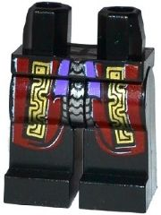 Hips and Legs with Dark Red and Gold Robe with Silver Trim and Purple Sash Pattern