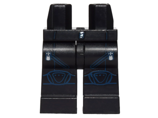 Hips and Legs with Dark Blue Seams and Knee Pads and Silver Zipper Pulls Pattern