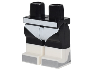 Hips and Legs with White Leotard and Boots with Silver Toes Pattern