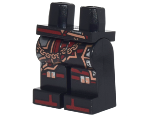 Hips and Legs with Armor, Copper Chain, Dark Red Knee Straps and Dark Red Zoris Pattern