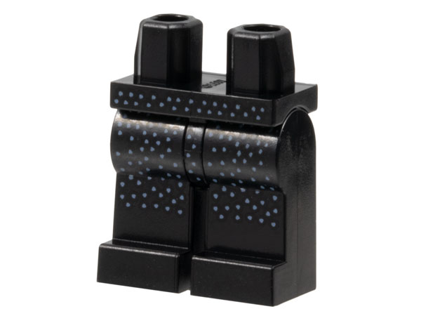 Hips and Legs with Bright Light Blue Speckles Pattern