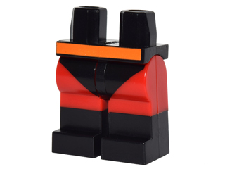 Hips and Red Legs with Black Leotard and Boots and Orange Belt Pattern