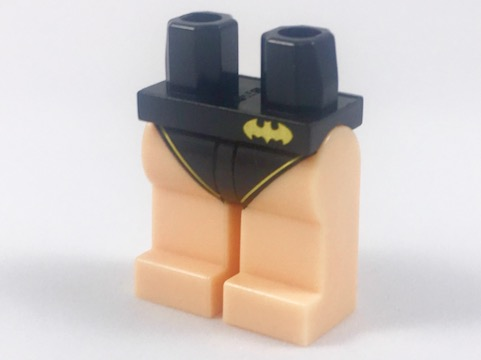 Hips and Light Nougat Legs with Gold Batman Logo and Black Leotard / Swimsuit Bottom Pattern