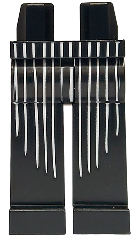 Hips and Long Legs Completely Hollow with 12 Narrow White Vertical Stripes Pattern