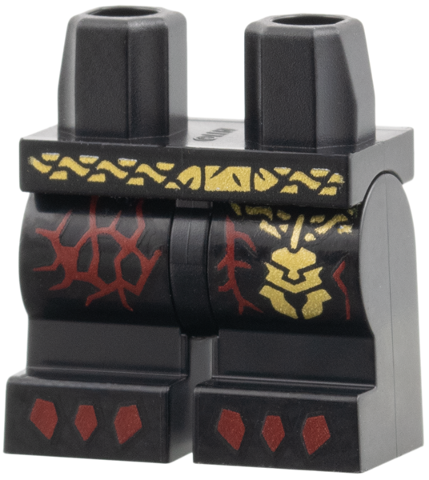 Hips and Medium Legs with Gold Scaly Belt with Pendant, Red Claws and Markings Pattern