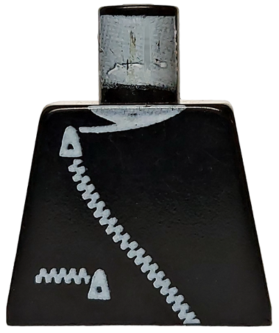 Torso Jacket with White Zippers and Neck Pattern