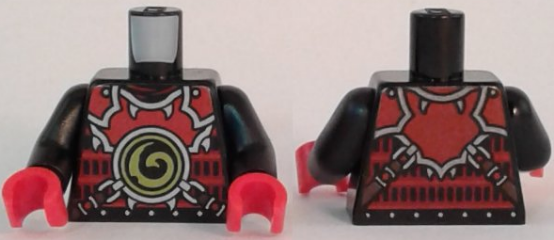 Part 973pb2498c01 : Torso Ninjago Red Armor with Lime Swirl Medallion ...