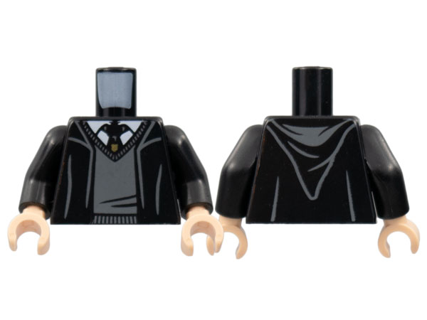 Figurka LEGO Černý hábit s košilí a kravatou zepředu