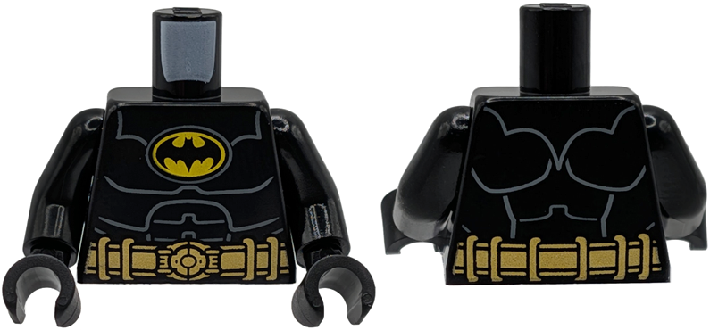 Black Batman suit torso with yellow oval logo