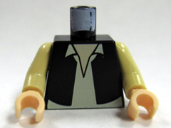 Torso Black Vest and White Shirt with Light Nougat Neck Pattern / Tan Arms / Light Nougat Hands